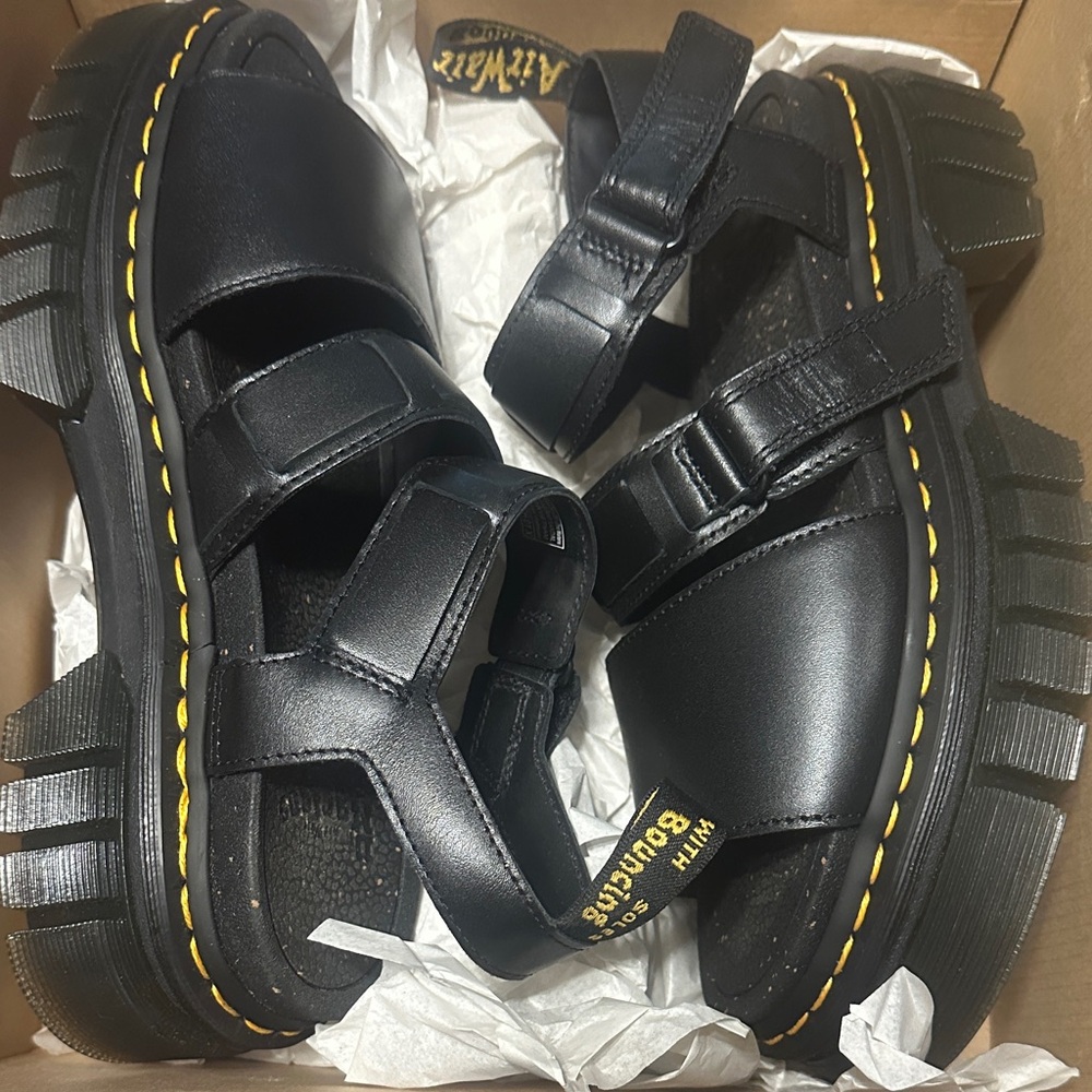 Dr. Martens Black Leather Sandals